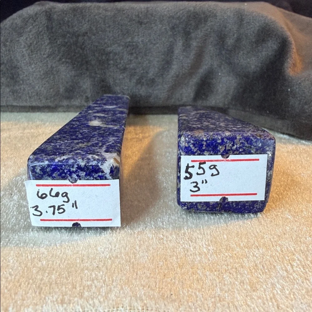 Bundle of 2 Earth Mined Polished Lapis Lazuli Points 3”-3.75” - Picture 11 of 11